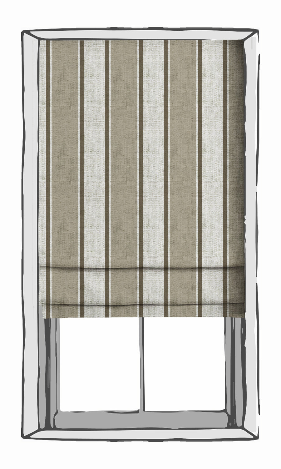 Modern Striped Fabric Material By the Metre (Beige/ White)