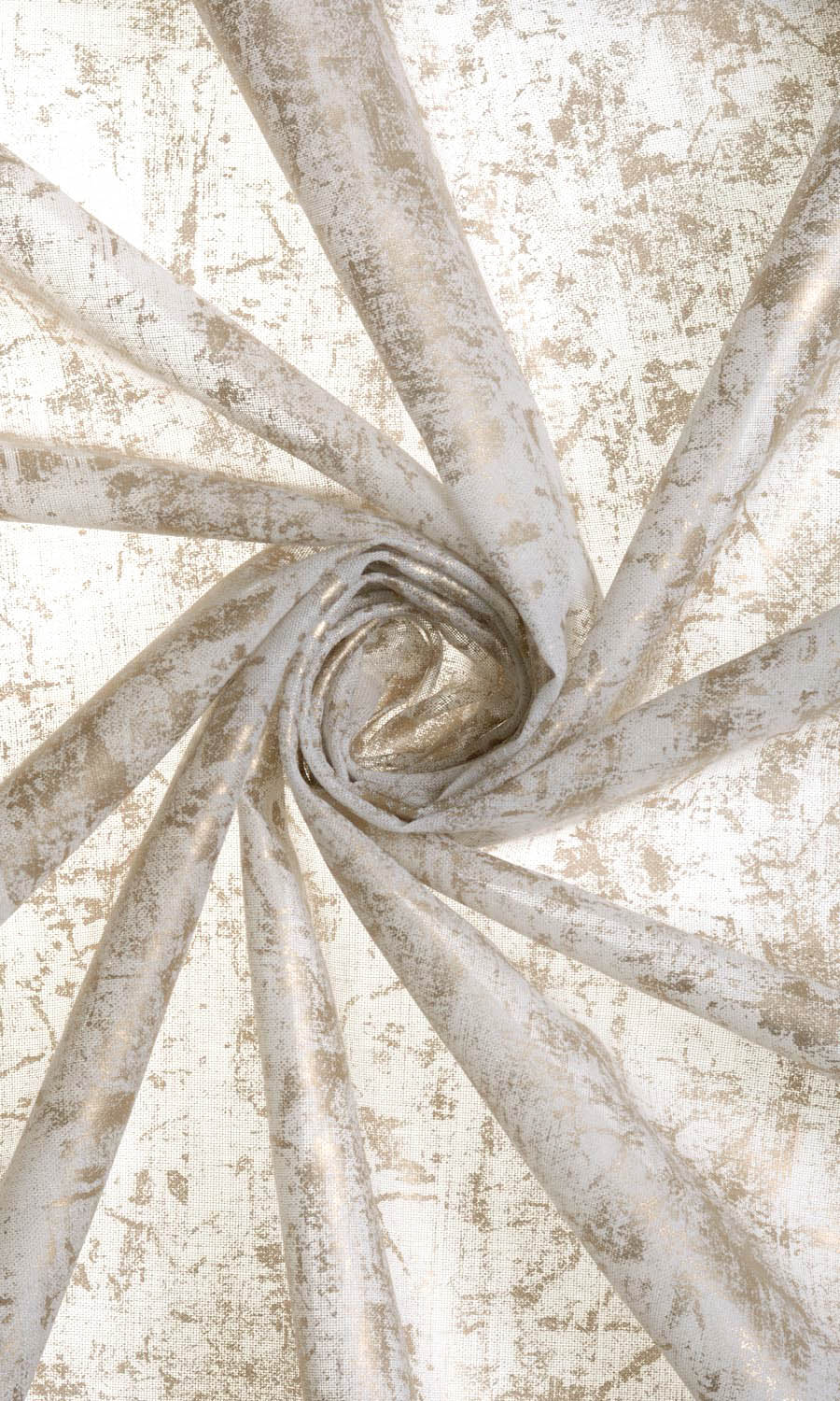Sheer Window Treatments Fabric Sample (White/ Metallic Golden)