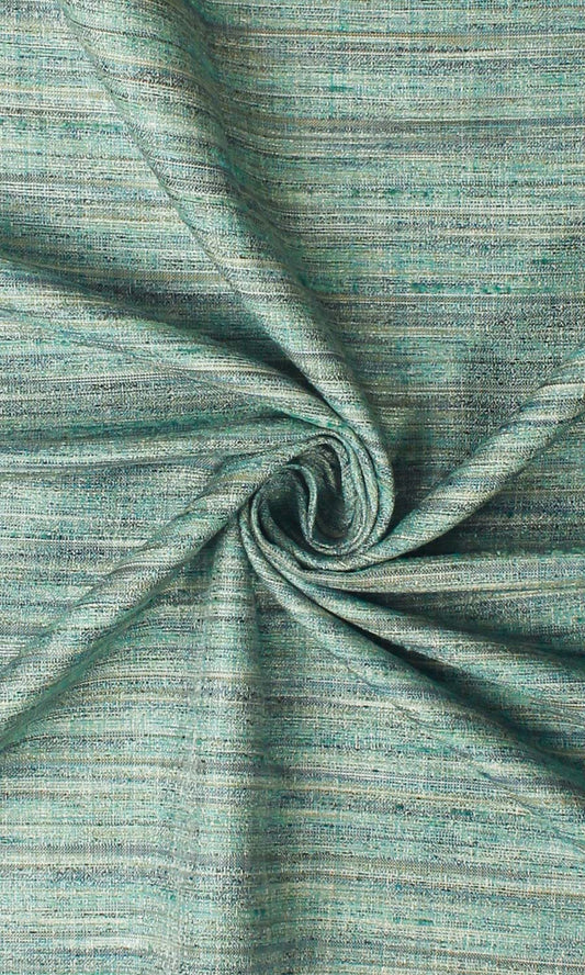 Blue/ green silk drapery panels