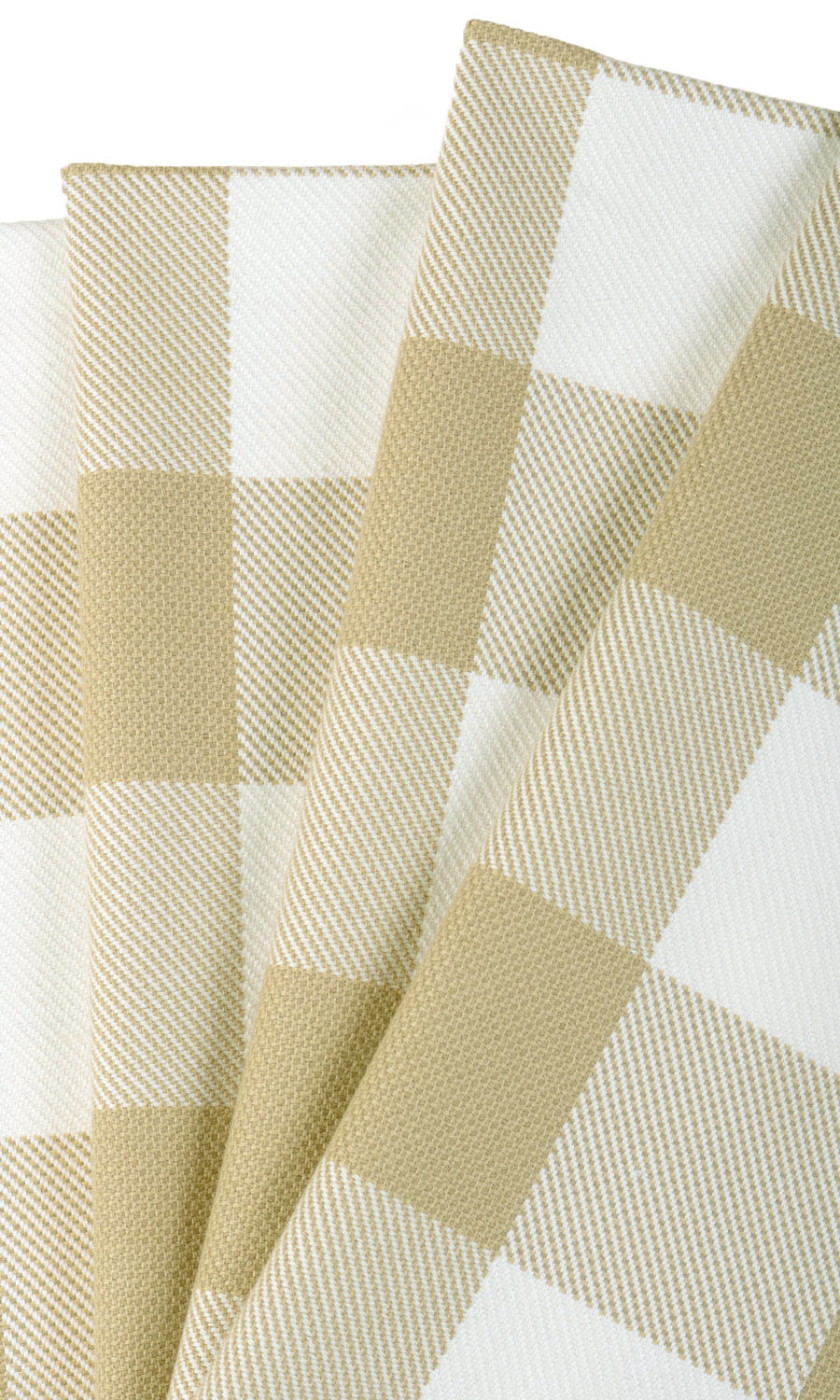 Buffalo Plaid Free Fabric Material Sample (Khaki Brown/ White)