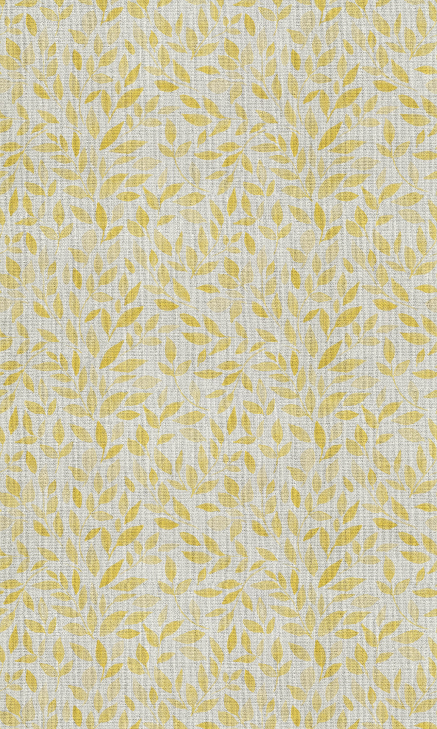 Botanical Print Free Fabric Material Sample (White/ Yellow)