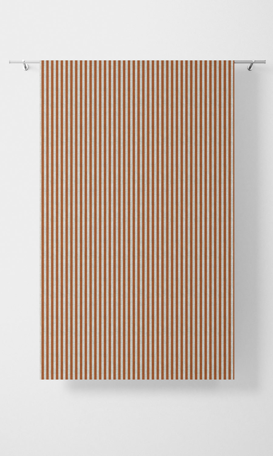 Modern Striped Home Textile Fabric Material By the Metre (Burnt Orange/ White)