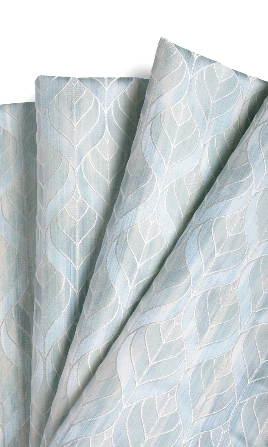 Petal Patterned Window Treatments Fabric Sample (Pale Aqua Blue)