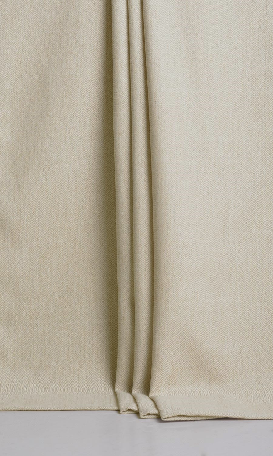 Herringbone Textured Fabric Material By the Metre (Beige)