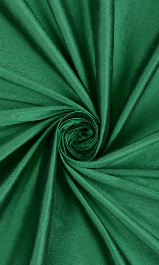 Shantung Silk Home Décor Fabric By the Metre (Emerald Green)