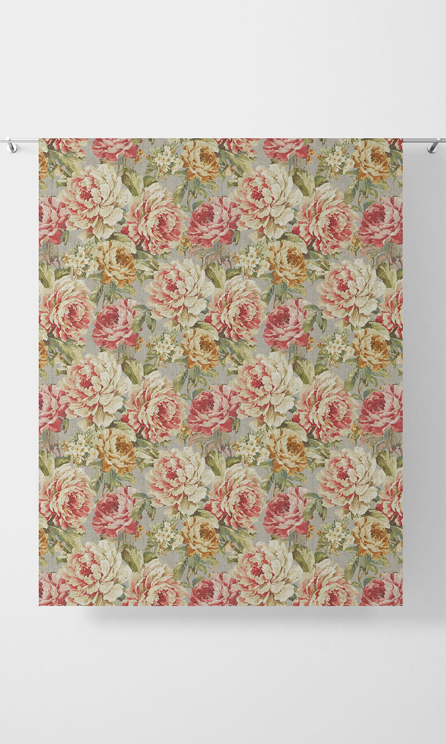 Floral Print Home Décor Fabric By the Metre (Pink/ Orange)