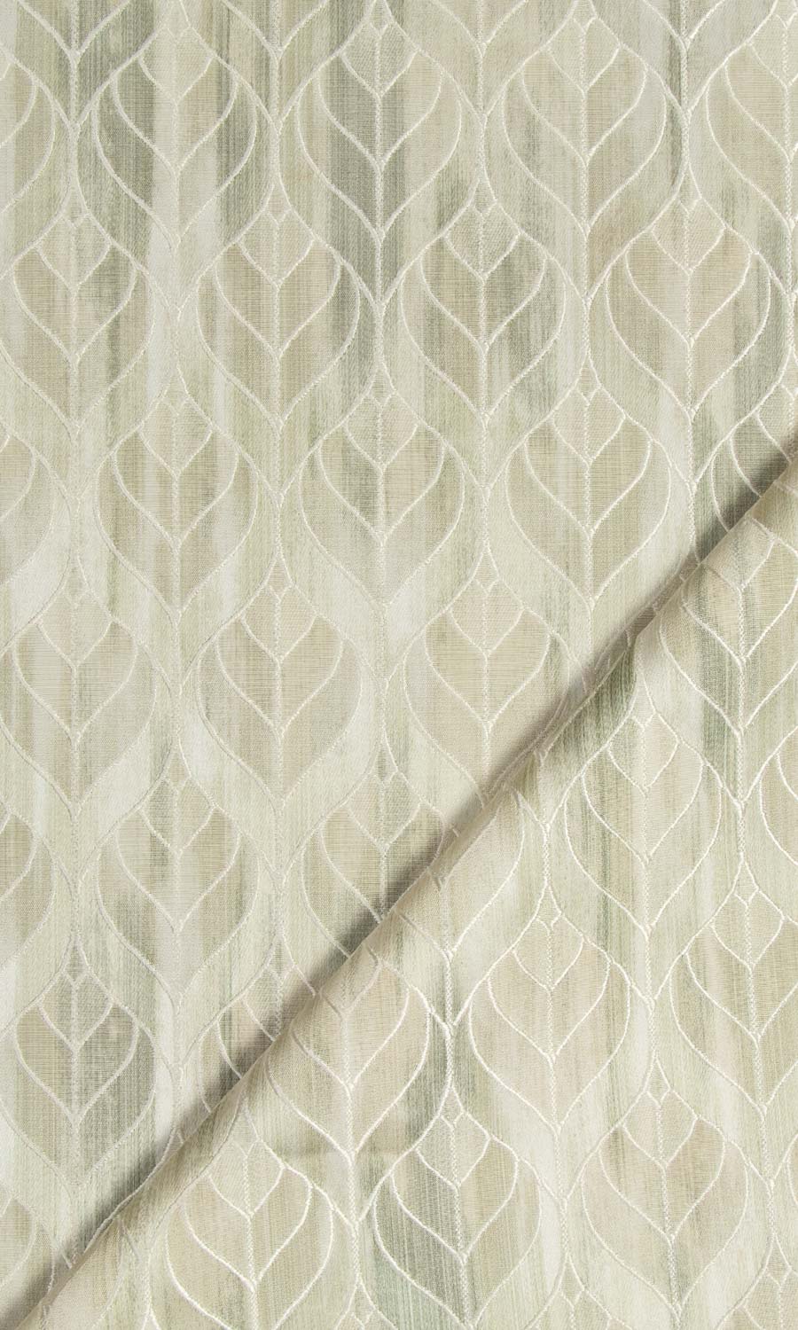 Petal Patterned Fabric Material By the Metre (Soft Green)