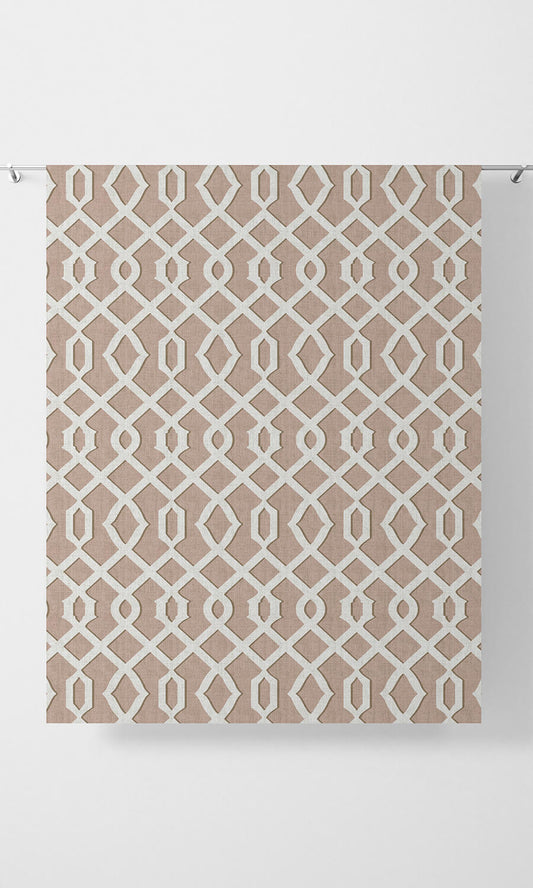 Trellis Patterned Home Décor Fabric Sample (Soft Pink/ White)