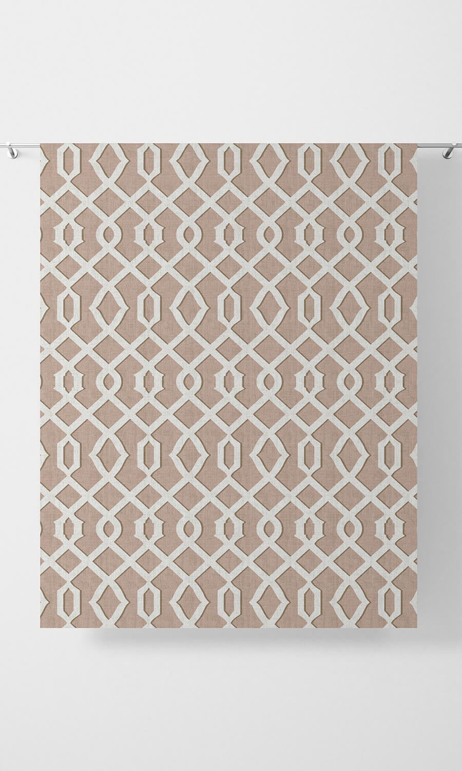 Trellis Patterned Home Décor Fabric Sample (Soft Pink/ White)