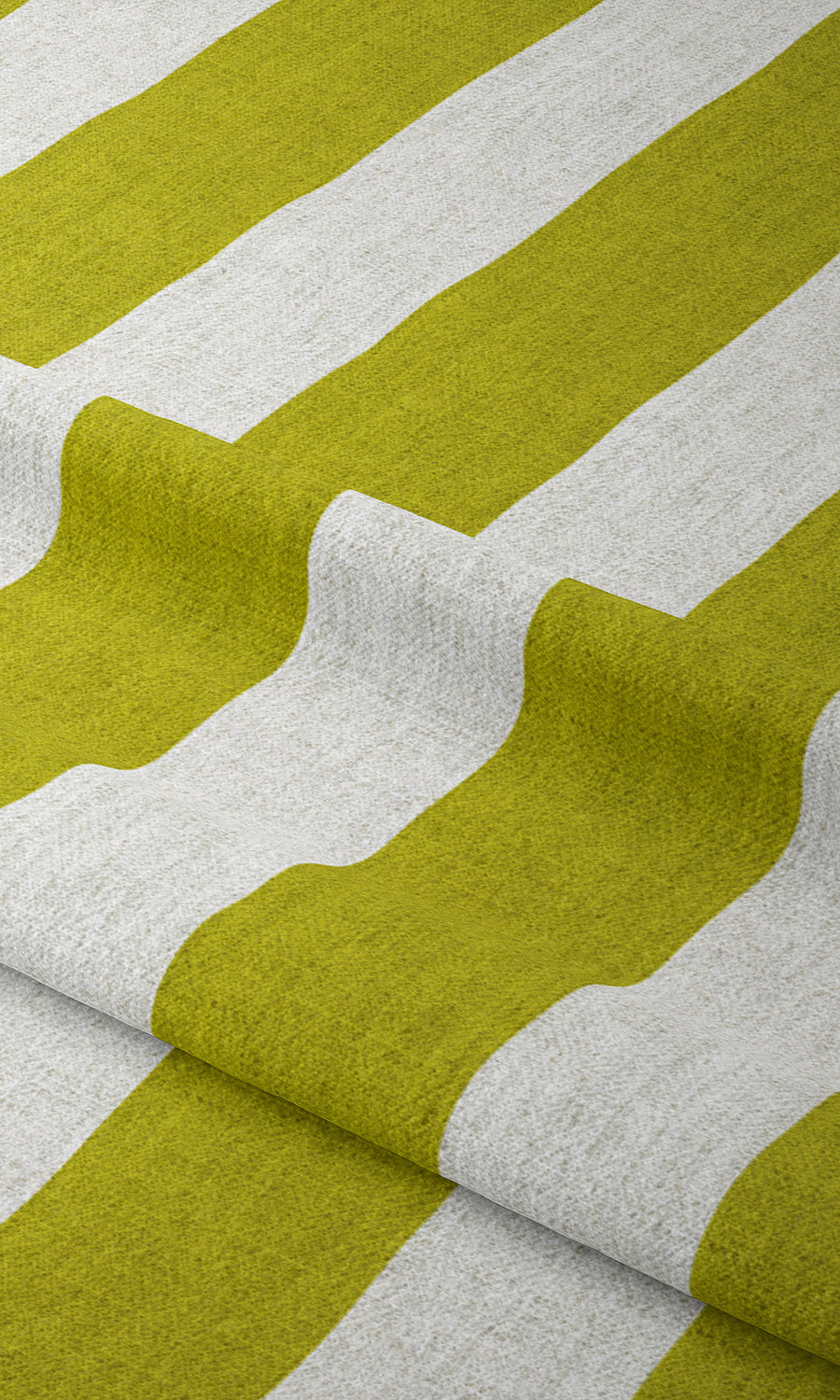 Striped Home Textile Fabric Material By the Metre (Apple Green/ White)