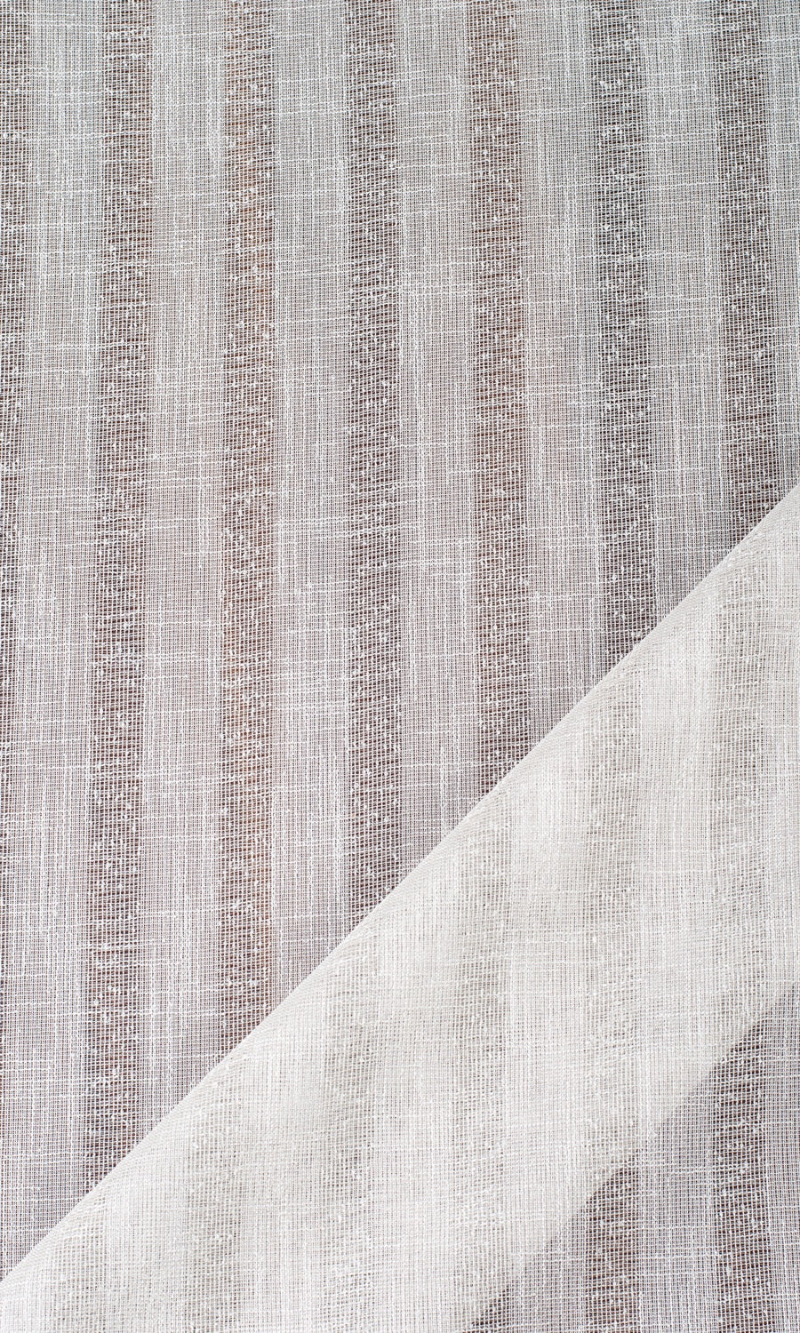 Striped Sheer Fabric Sample for Curtains & Drapes (White/ Cream)
