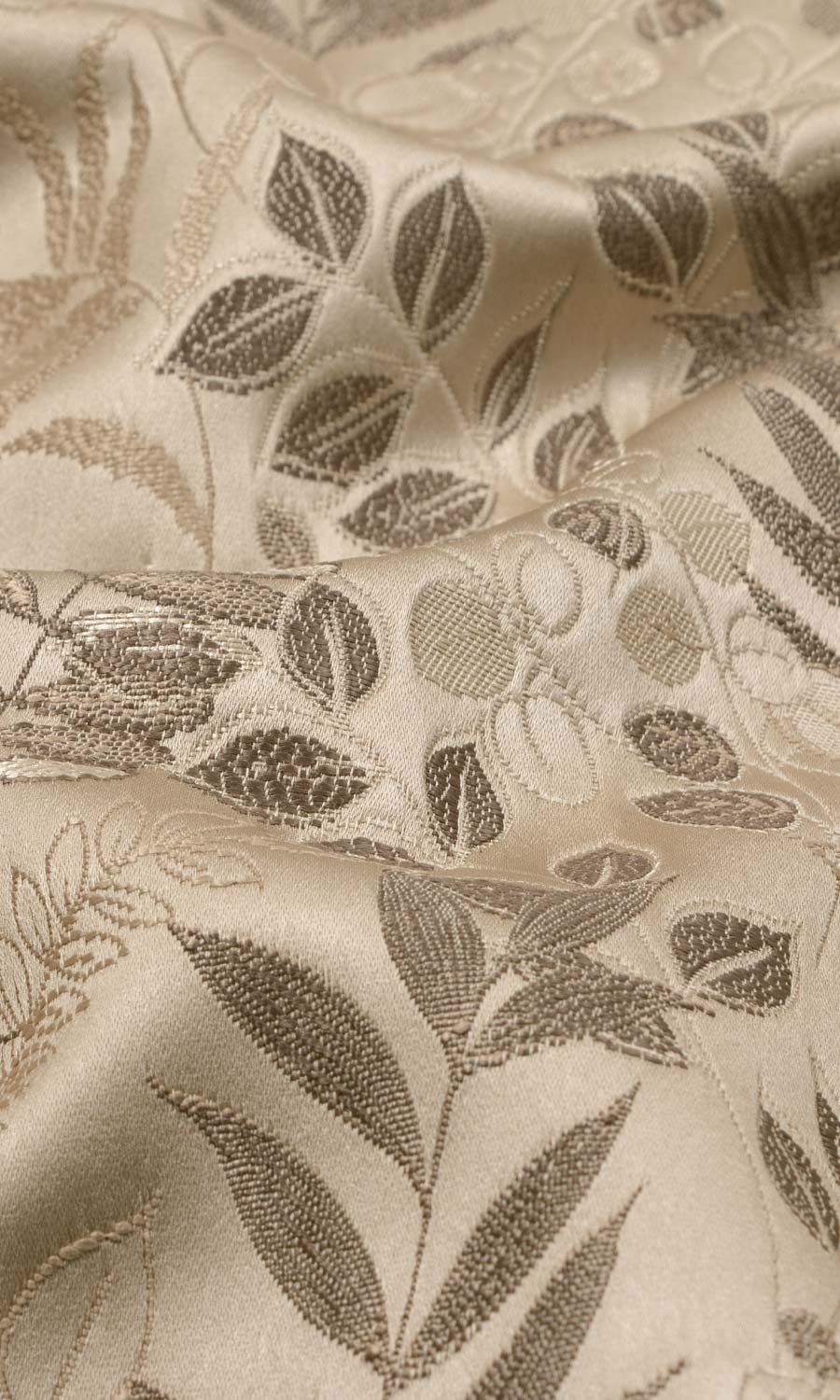 Botanical Home Textile Fabric Material Sample (Mocha Brown)