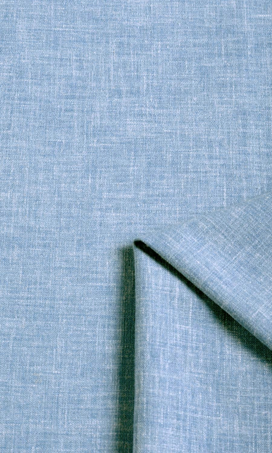 Poly-Cotton Blend Window Treatments Fabric By the Metre (Pale Cobalt)