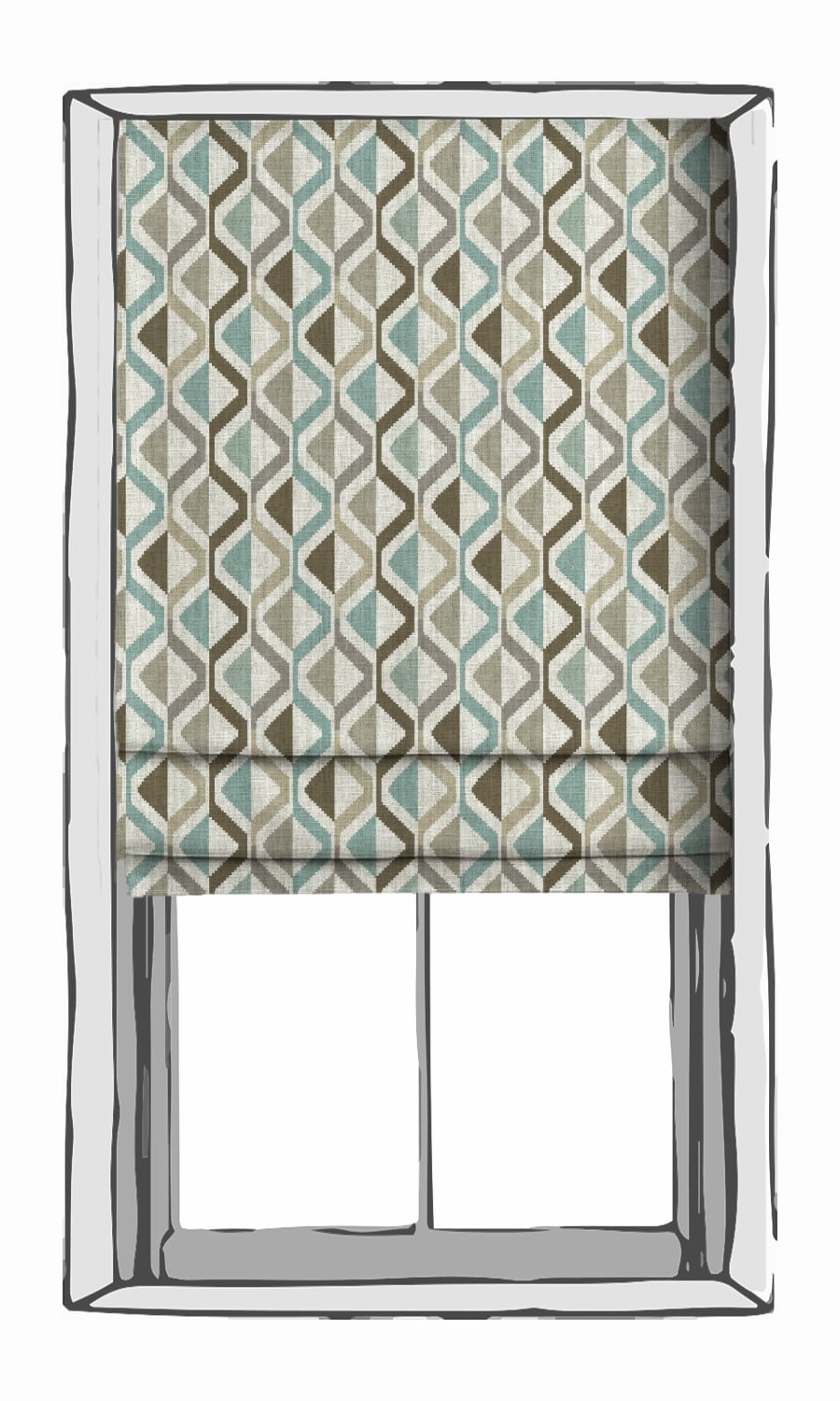 Contemporary Striped Home Textile Fabric Material Sample (Brown/ Green/ Grey)