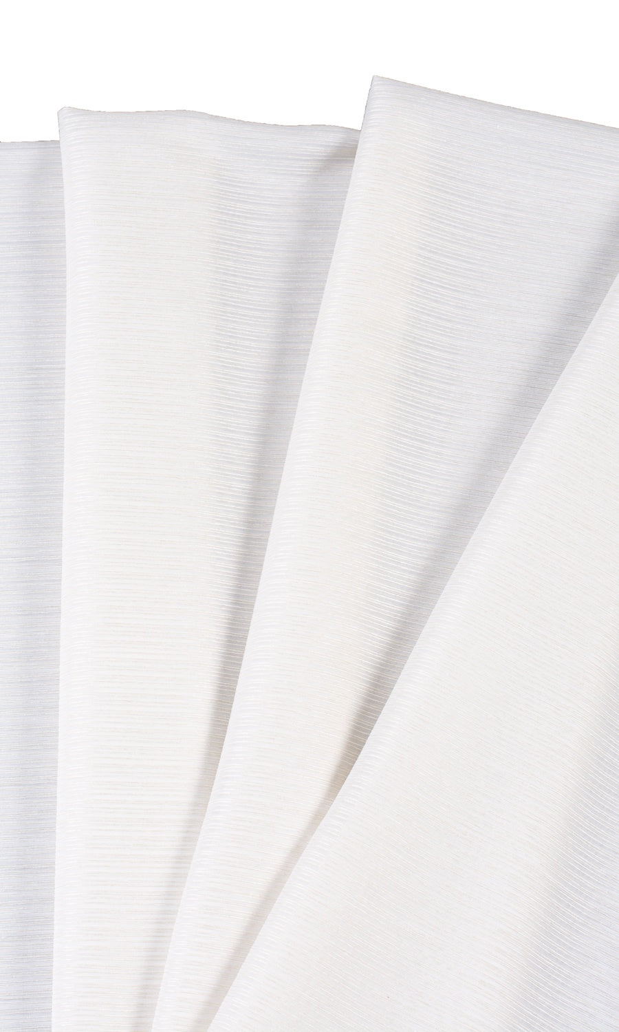 Striped Sheer Free Fabric Material Sample (Pearl White)