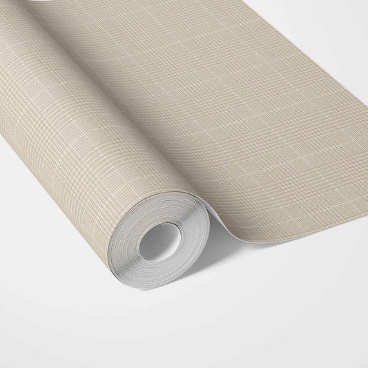 Neutral Textured Check/ Geometric Traditional Wallpaper (Beige/ Taupe)