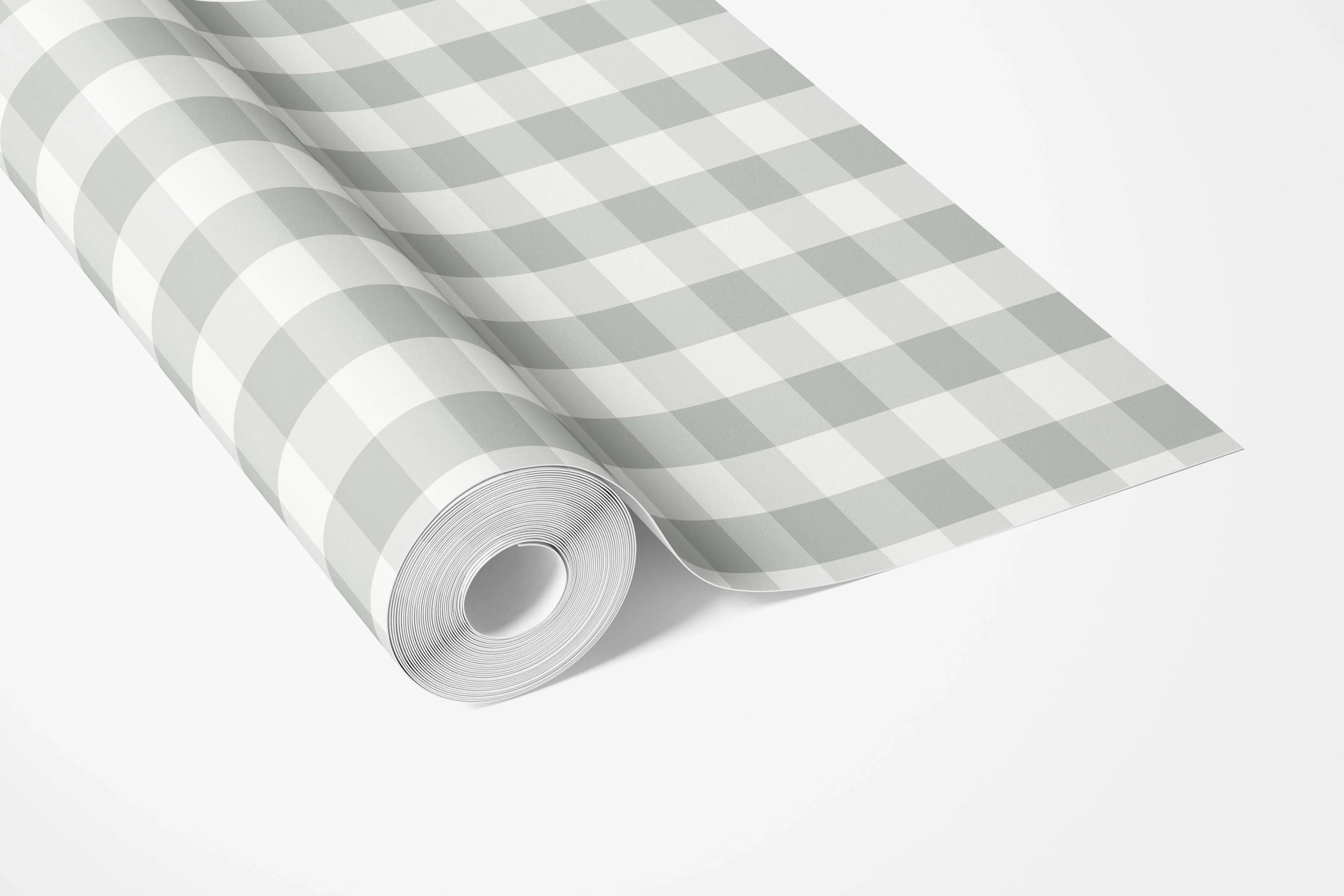 Geometric Gingham Bathroom Wallpaper Sample (Grey)