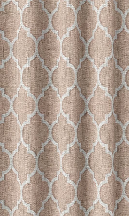 Trellis Tile Print Home Décor Fabric Sample (Blush Pink/ White)