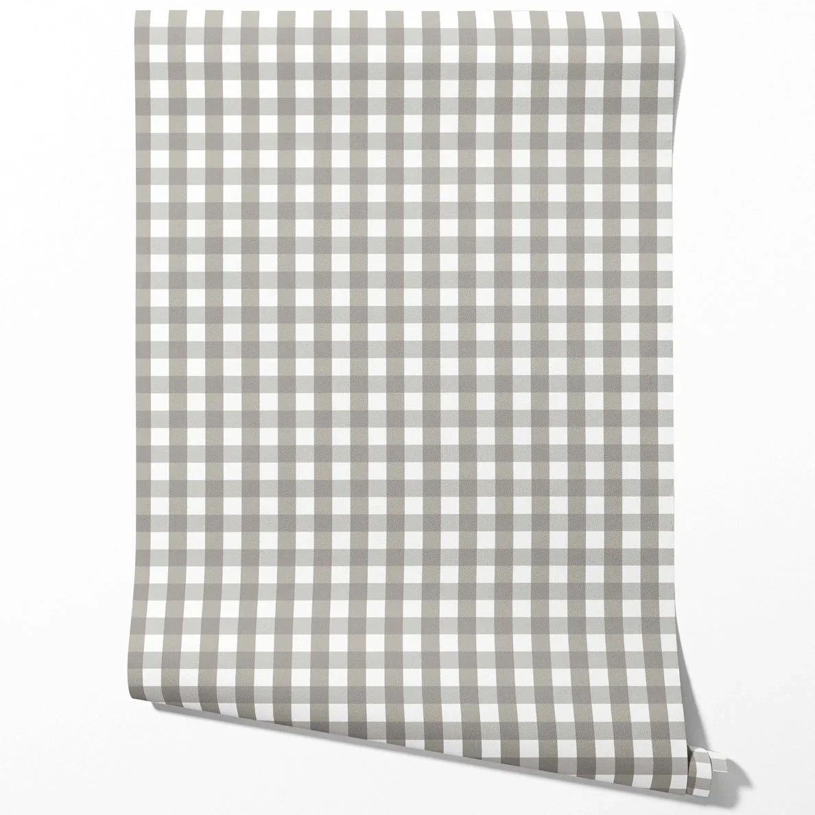 Neutral Geometric Gingham Traditional Wallpaper Sample (Stone Grey)