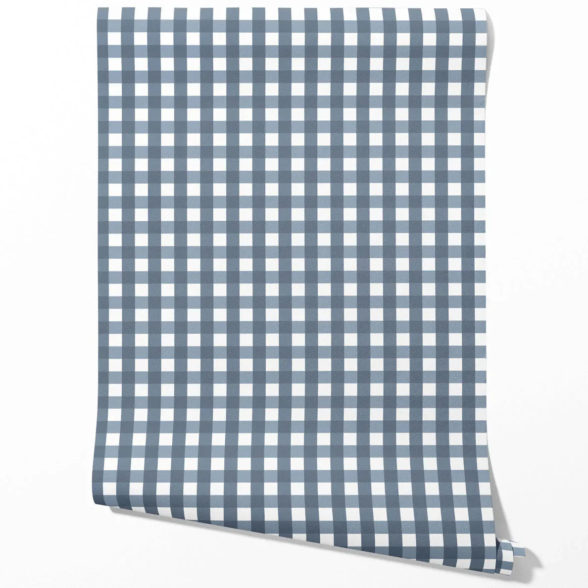 Geometric Gingham Traditional Wallpaper (Slate Blue)