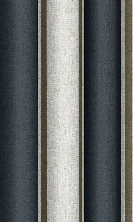 Geometric Curtains (Navy Blue/ Brown)