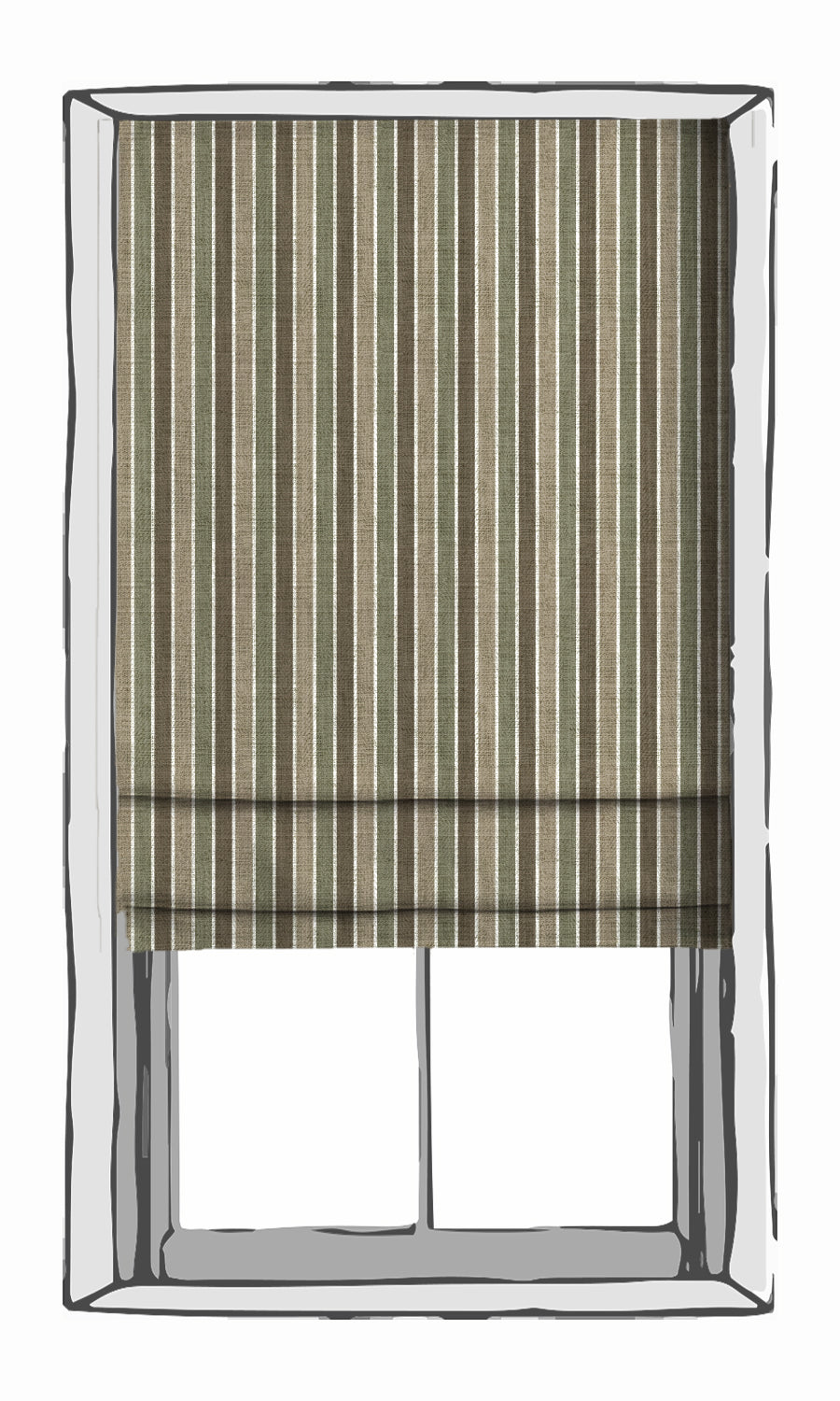 Striped Free Fabric Material Sample (Olive Green/ Brown/ Beige)