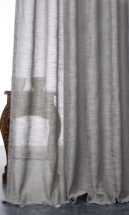 Textured Sheer Drapes (Stone Gray)