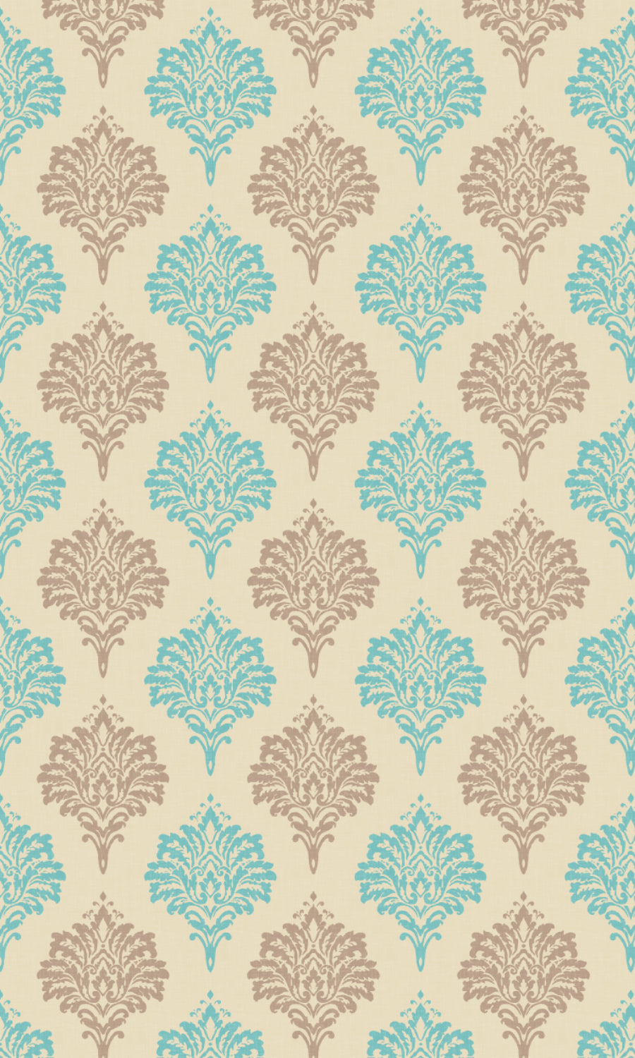 Damask Patterned Home Textile Fabric Material By the Metre (Blue/ Grey/ White)
