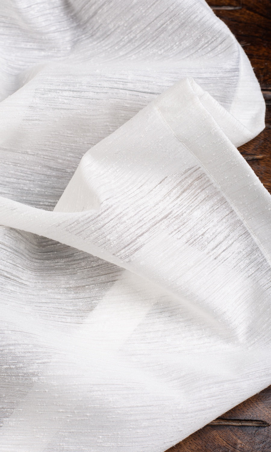 Textured Semi-Sheer Window Treatments Fabric By the Metre (White)