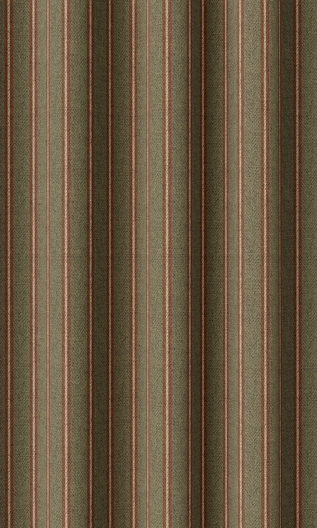 Striped Home Textile Fabric Material By the Metre (Green & Red)