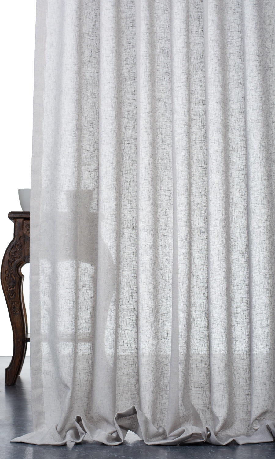 Plain Sheer Window Treatments Fabric Sample (Cool Gray)