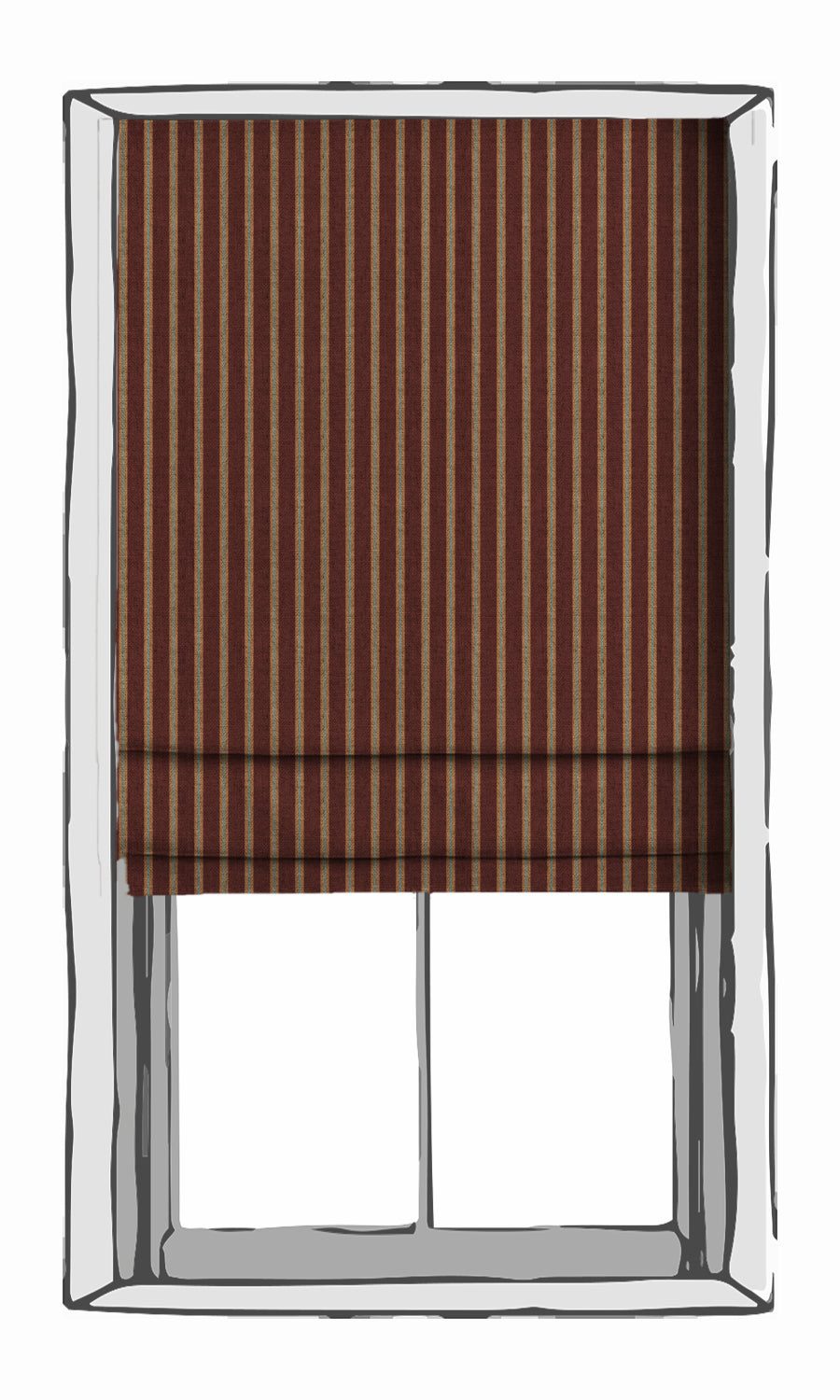 Modern Striped Window Treatments Fabric By the Metre (Wine Red/ Orange/ Blue)