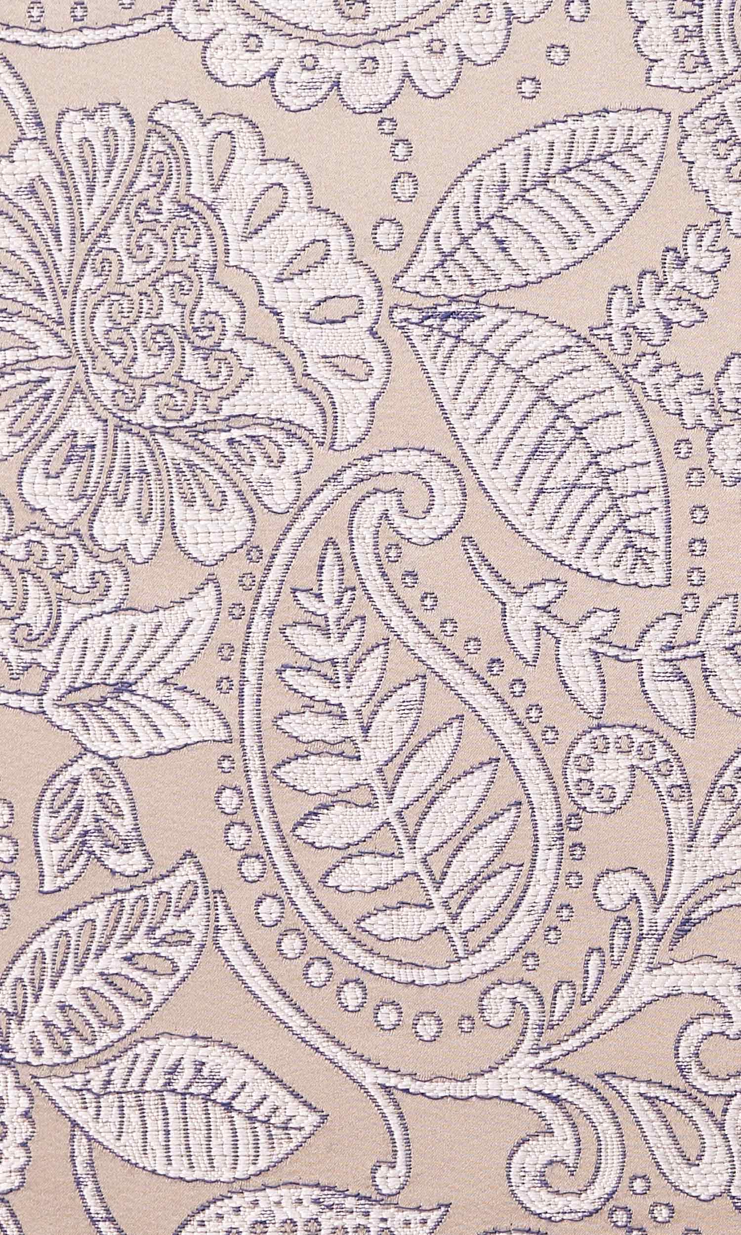 Floral Textured Home Textile Fabric Material By the Metre (Beige/ Blue)