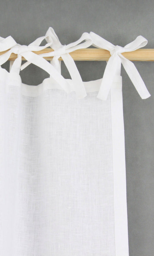 Pure Linen Home Décor Fabric Sample (White/ Ivory)