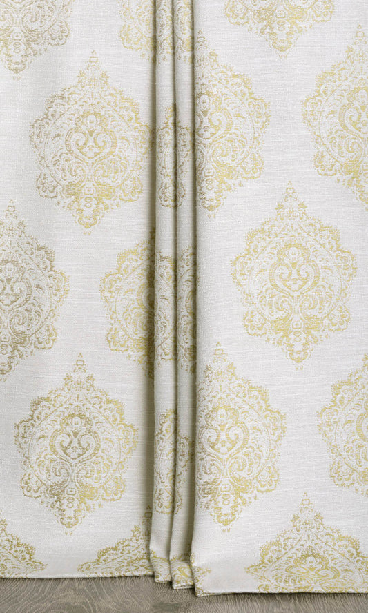 Patterned Curtains (Off White/ Green)