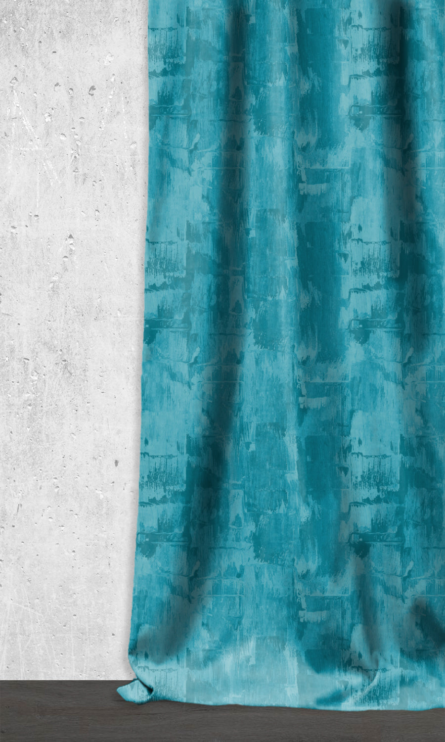 Dimout Striped Window Treatments Fabric By the Metre (Teal/ Turquoise Blue)