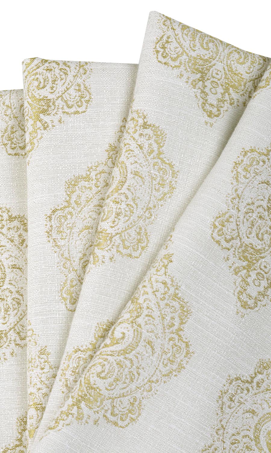 Patterned Home Textile Fabric Material By the Metre (Off White/ Green)