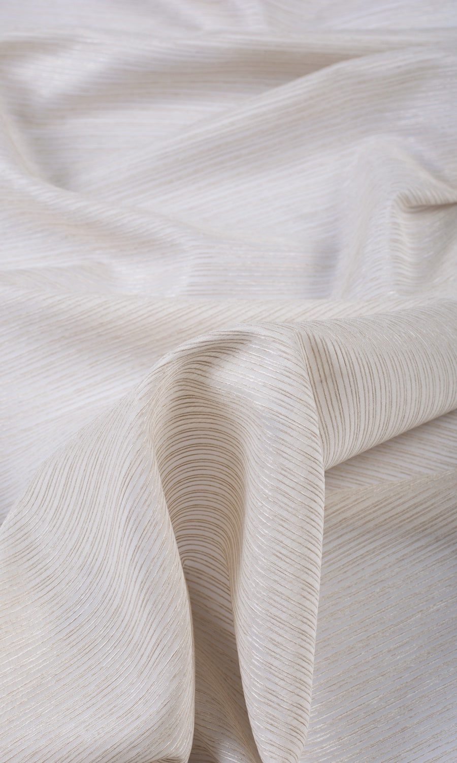 Textured Sheer Fabric Sample for Curtains & Drapes (Pale Beige/ Warm Ivory)