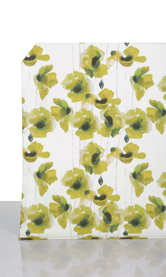 Water Lilies Floral Home Décor Fabric By the Yard (Yellow/ Green)
