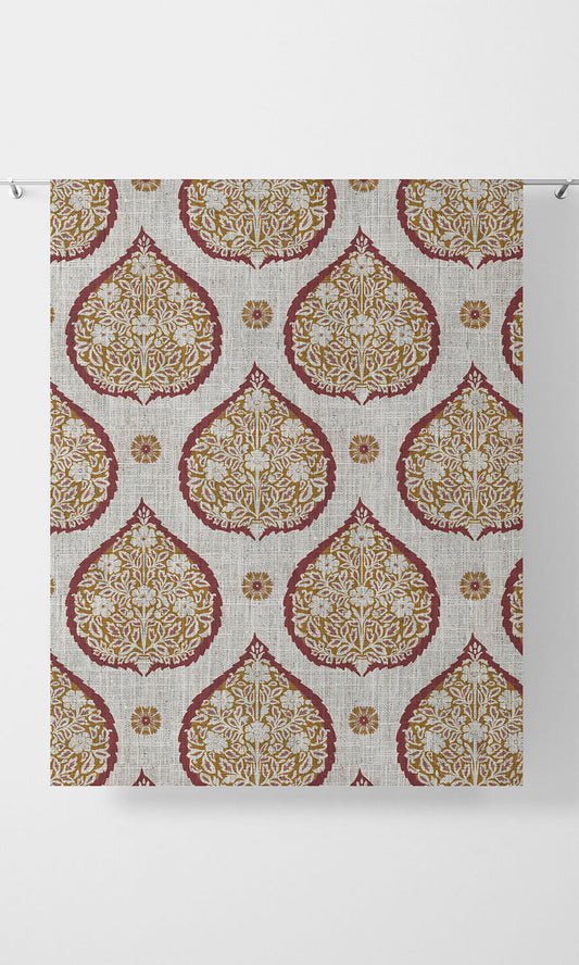 Paisley Curtains (Red/ Orange)