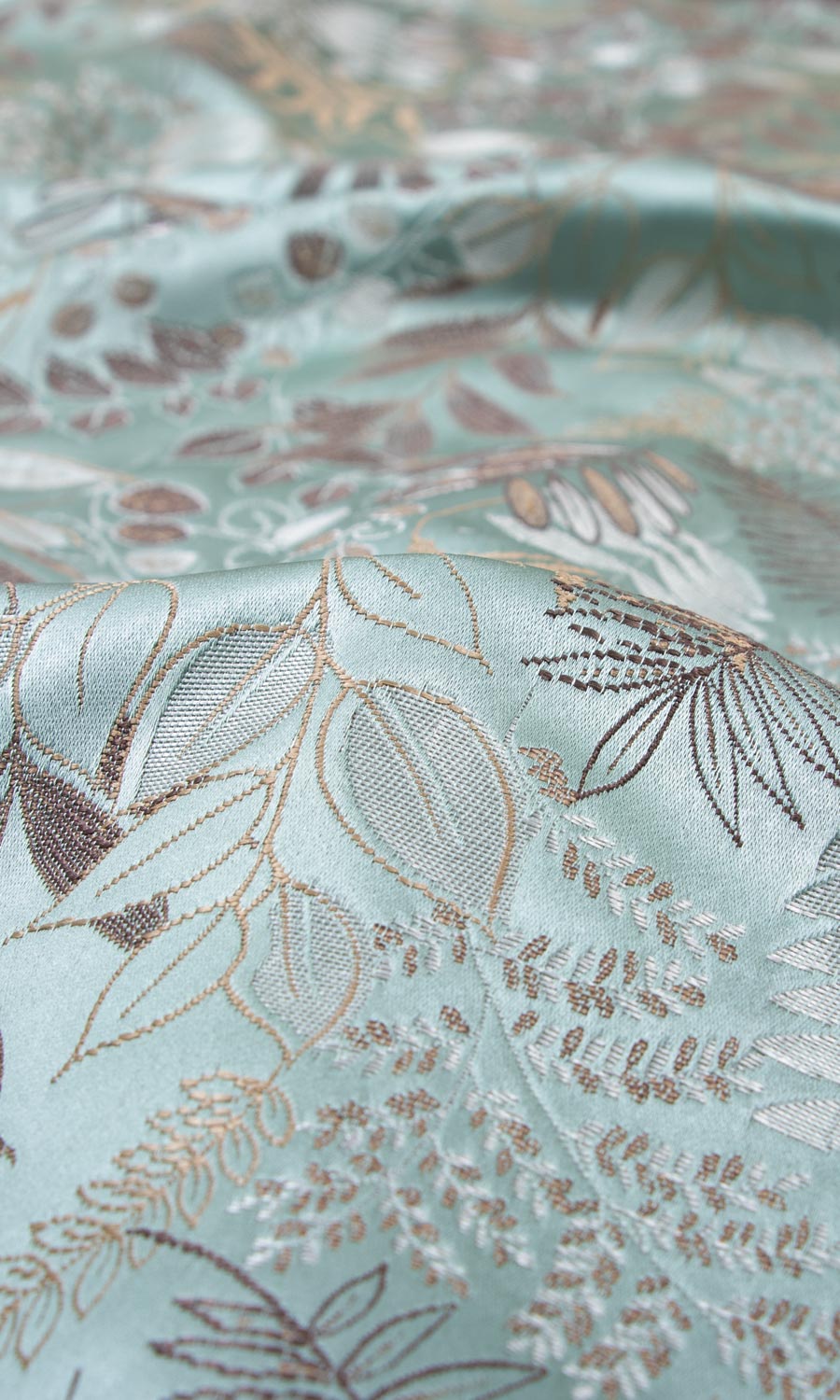 Botanical Home Textile Fabric Material By the Metre (Light Blue)