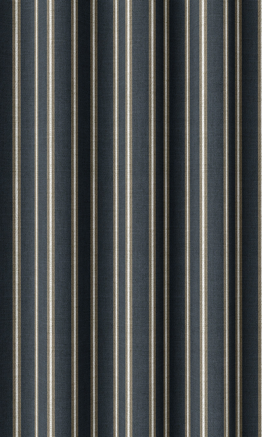 Modern Striped Print Home Décor Fabric By the Metre (Navy Blue/ Brown)