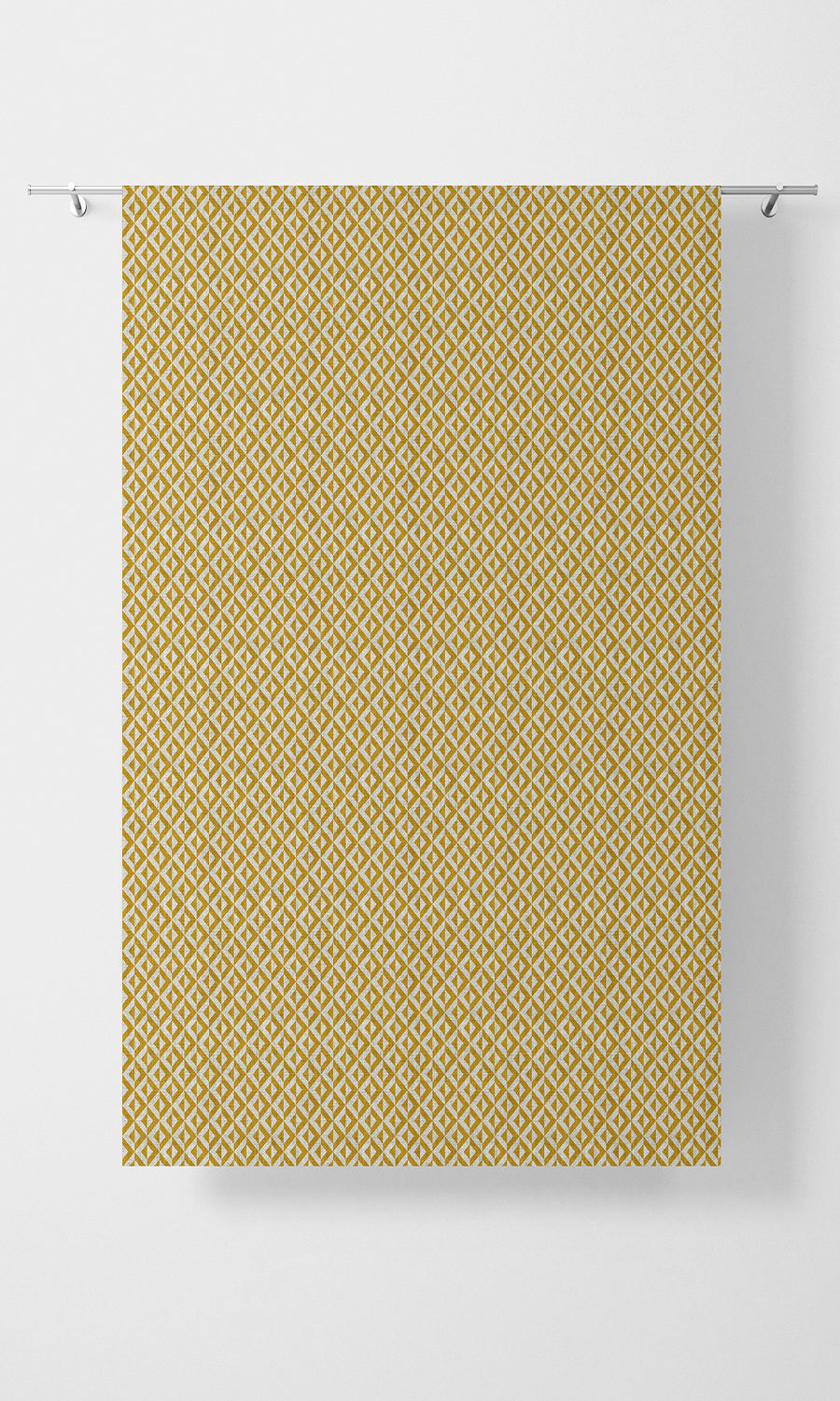 Geometric Print Home Textile Fabric Material By the Metre (Deep Yellow/ White)