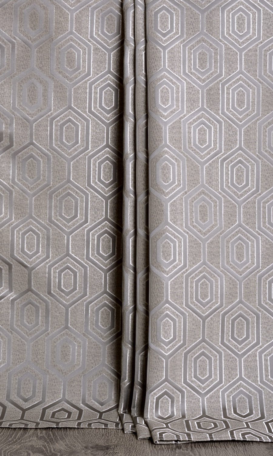 Jacquard Honeycomb Patterned  Window Treatments Fabric By the Metre (Grey)