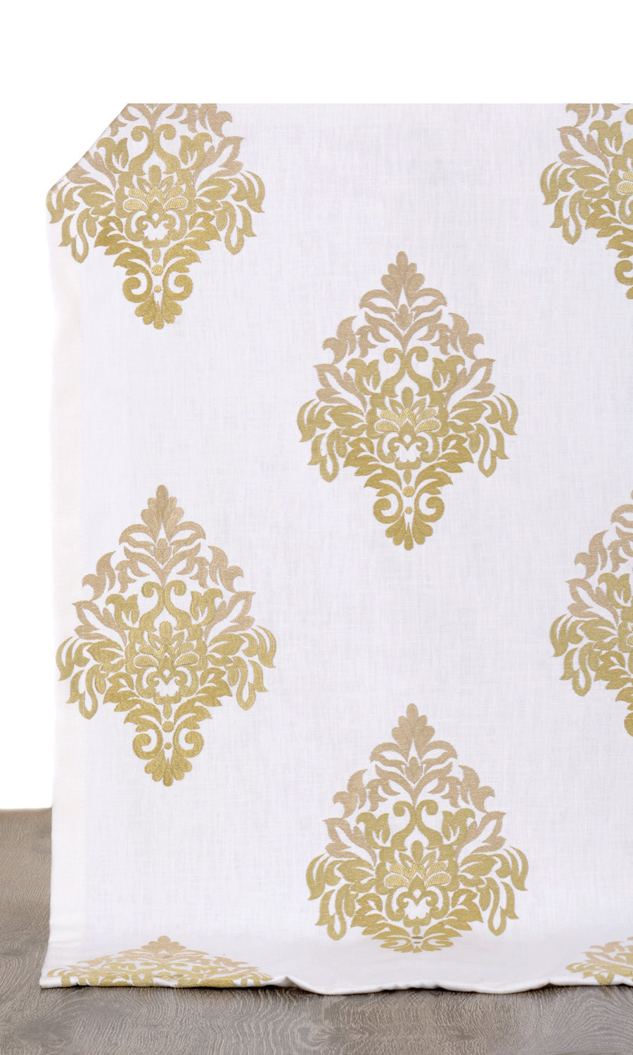 Damask Patterned  Window Treatments Fabric Sample (Ivory/ Beige/ Brown)