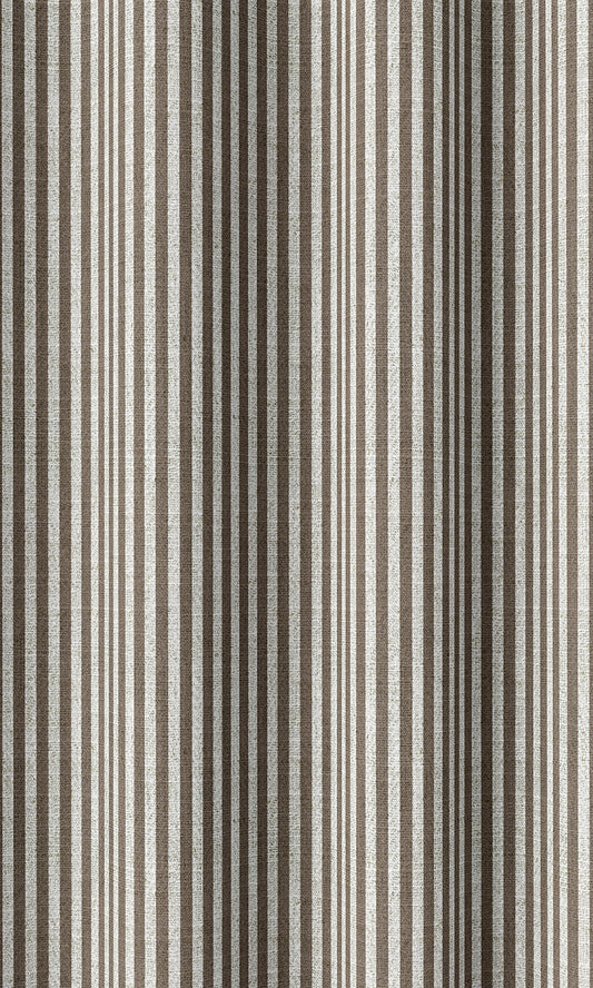 Modern Striped Print Drapery (Cedar Brown)