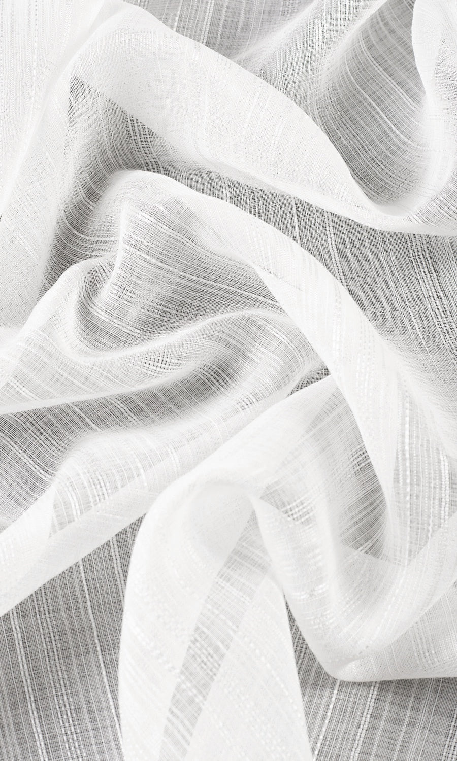 Textured Striped Sheer Fabric Sample for Curtains & Drapes (White)