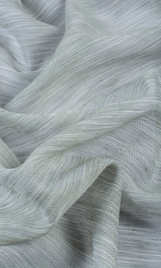 Textured Sheer Drapes (Grey-Green)