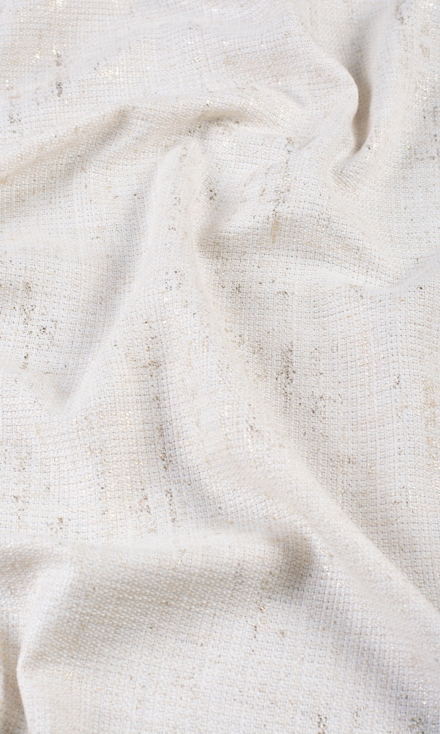 Metallic Accents Fabric By the Metre for Curtains & Drapes (Cream/ Golden)