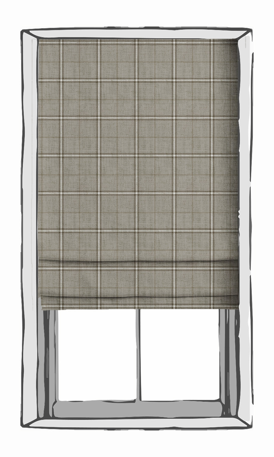 Striped Fabric Material By the Metre (Warm Grey/ Beige)